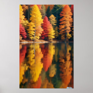 Poster Paisagem Picturesca Floresta Natural Lago Tranquil