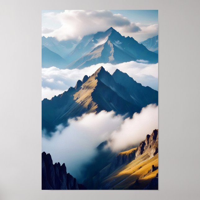 Poster Paisagem Picturesca Monta Natureza Tranquil (Frente)