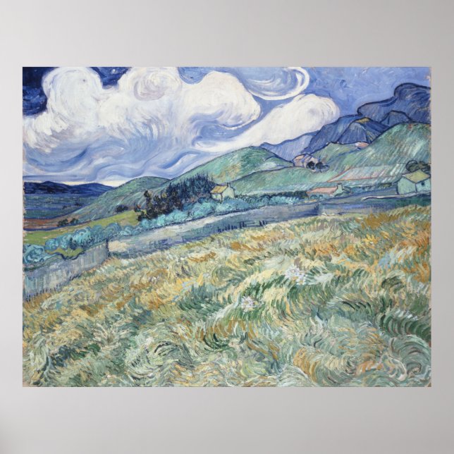 Poster Paisagem por trás do Santo Paul Vincent van Gogh (Frente)