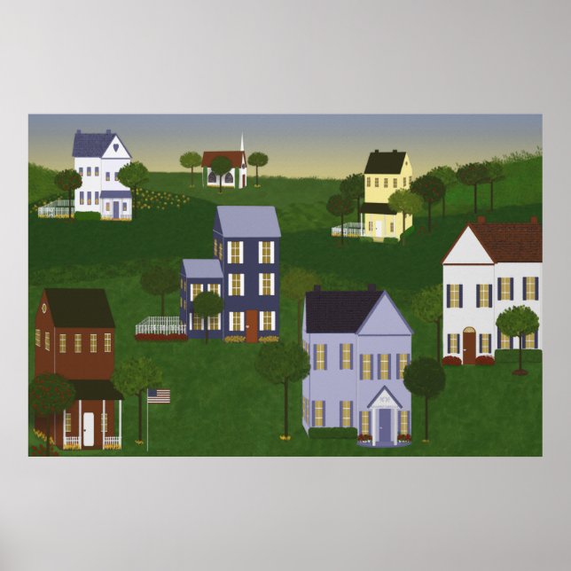 Pôster Paisagem Primitiva da americana (Frente)