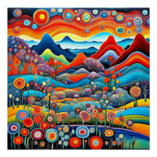 Pôster Paisagem Psicodélica 1