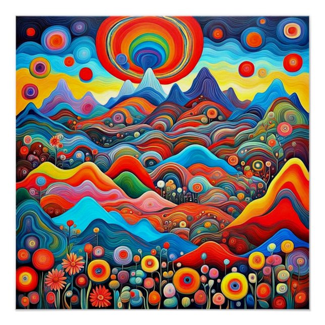 Pôster Paisagem Psicodélica 3 (Frente)