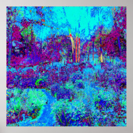Poster Paisagem Psicodélica Impressionista de Jardim Azul