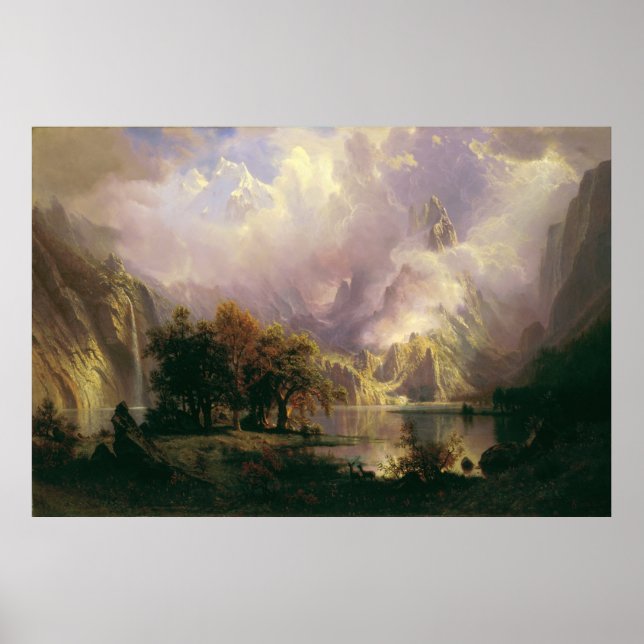 Poster Paisagem Rocky Mountain (1870) (Frente)