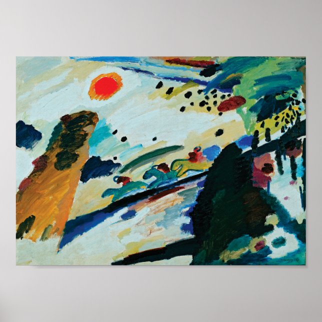 Poster Paisagem Romântica por Wassily Kandinsky (Frente)