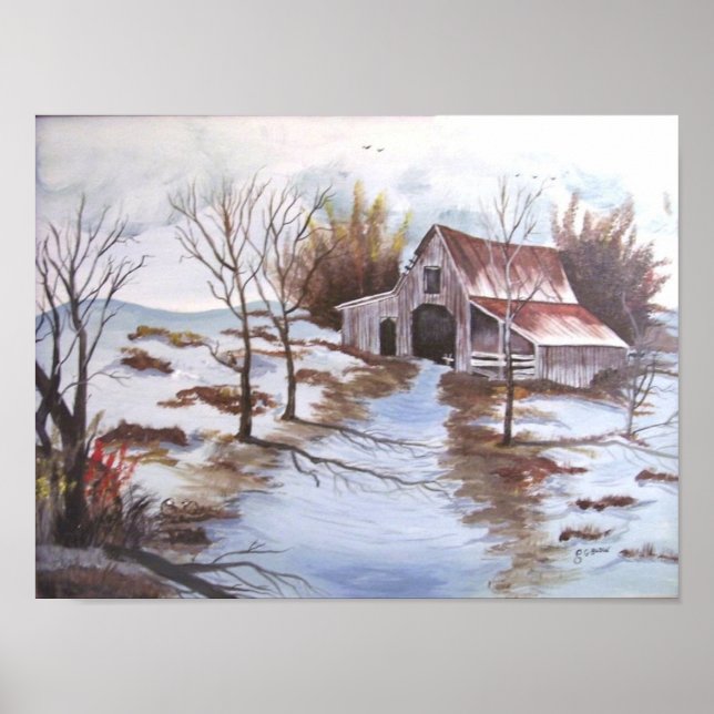 Poster Paisagem Rustic Barn (Frente)