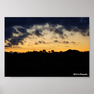 Poster Paisagem Silhueta Crepuscular