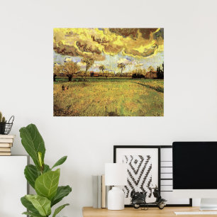 Pôster Paisagem sob um céu tempestuoso por Vincent van G