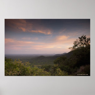 Pôster Paisagem sob um por do sol