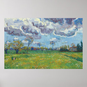 Poster Paisagem sob uma tempestade no céu Vincent Gogh