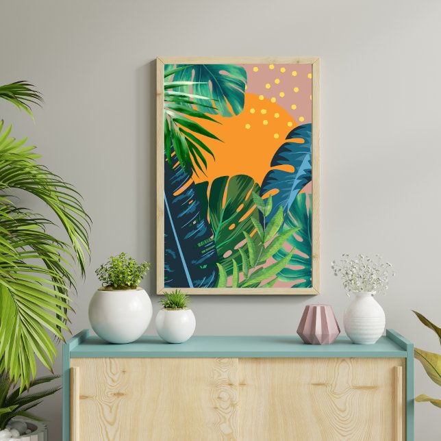 Poster Paisagem Solar Tropical Abstrato (Criador carregado)