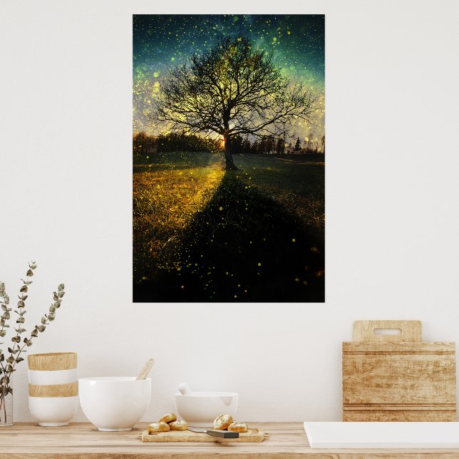 Poster Paisagem sonhadora de vagalumes mágicos (Cozinha)