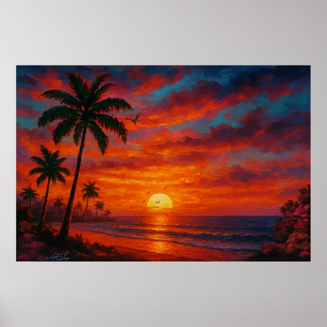Poster Paisagem Sonho Tropical (Frente)