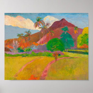 Poster Paisagem taitiana Paul Gauguin Poste-Impressionist