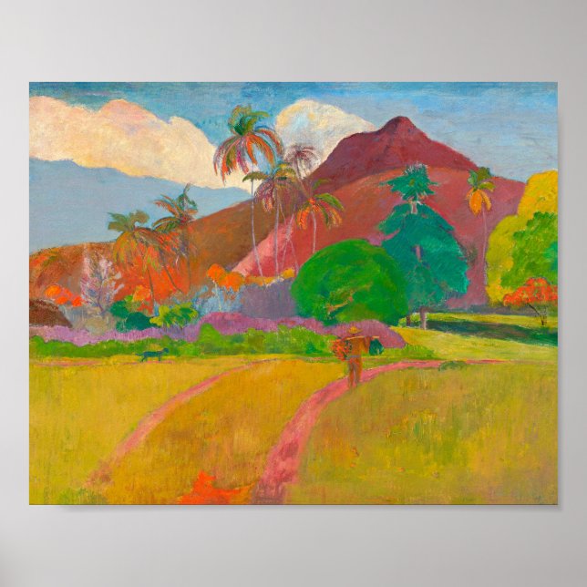 Poster Paisagem taitiana Paul Gauguin Poste-Impressionist (Frente)