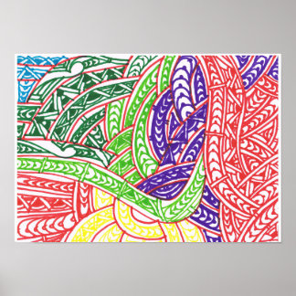Poster Paisagem tribal abstrata por RRW