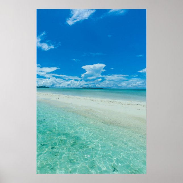 Poster Paisagem tropical azul, Palau (Frente)