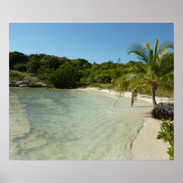Poster Paisagem tropical bonita de antiguan Beach (Frente)