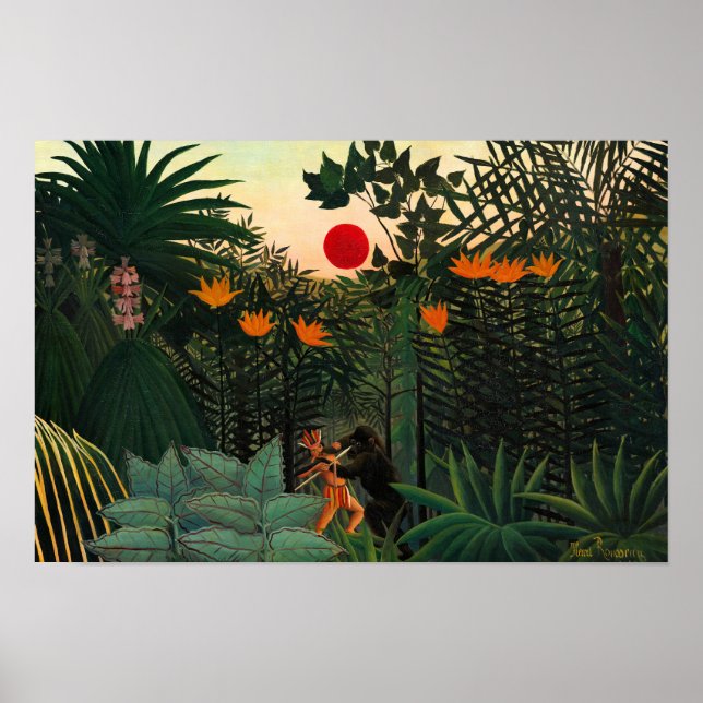 Poster Paisagem tropical por Henri Rousseau (Frente)