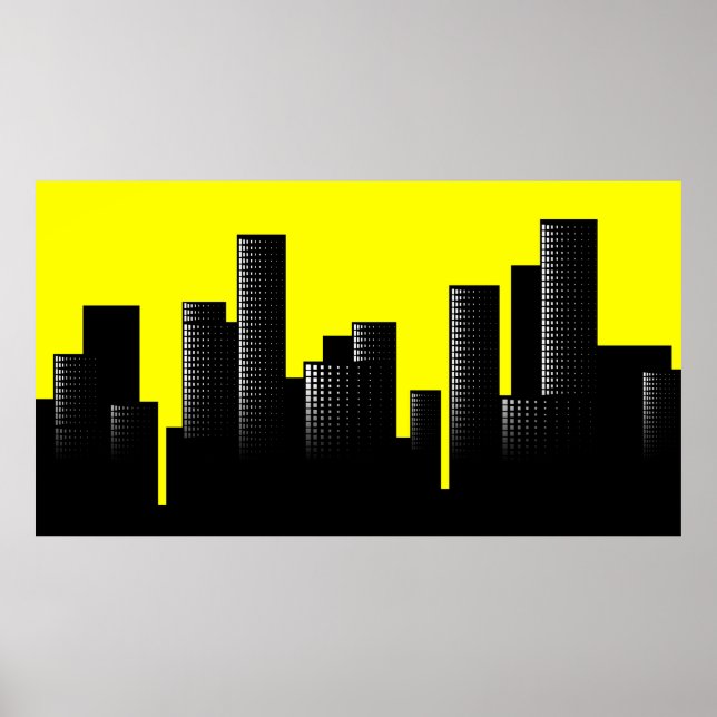 Poster paisagem urbana amarela (Frente)