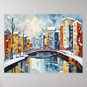 Poster Paisagem urbana com Canal de Snowy