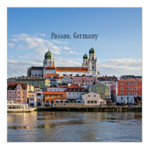 Pôster Paisagem urbana da cidade de Passau, Alemanha