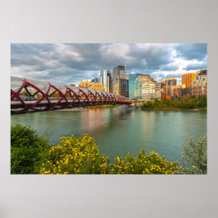 Poster Paisagem urbana de Calgary e vista cênica da Peace
