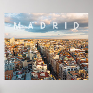 Poster Paisagem Urbana de Madrid Espanha Fotografia de Vi