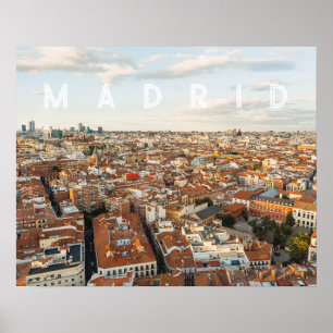 Poster Paisagem Urbana de Madrid Espanha Fotografia de Vi