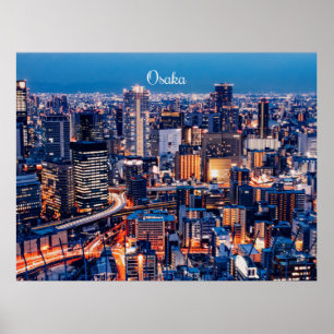 Poster Paisagem urbana de Osaka, Japão
