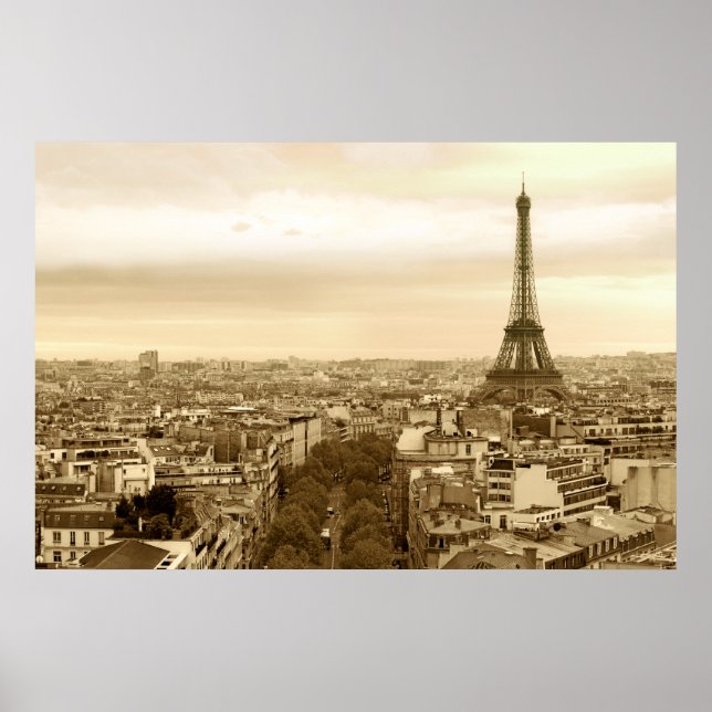 Poster paisagem urbana de paris (Frente)