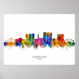 Poster Paisagem urbana de Sunderland Inglaterra