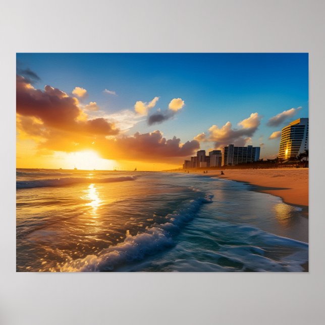 Poster paisagem urbana de Sunset Beach (Frente)