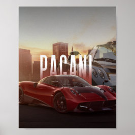 Poster Paisagem Urbana de Supercarros Pagani