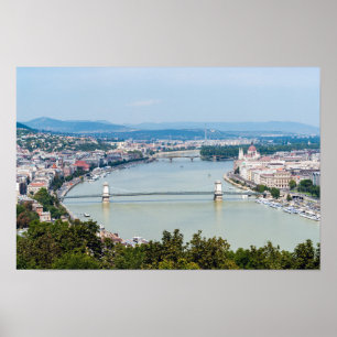 Poster Paisagem urbana do Danúbio em Budapeste - Hungria