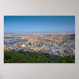 Poster Paisagem Urbana Do Topo Do Signal Hill Ao Crepúscu