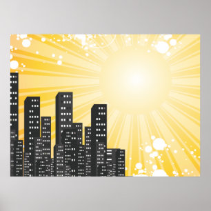 Poster paisagem urbana por vetor solar