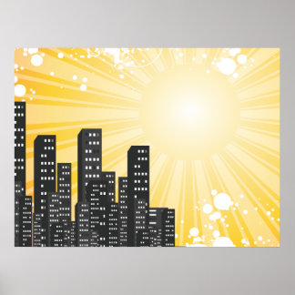 Poster paisagem urbana por vetor solar