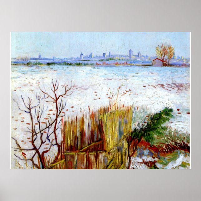 Poster Paisagem Van Gogh-Snowy com Arles (Frente)