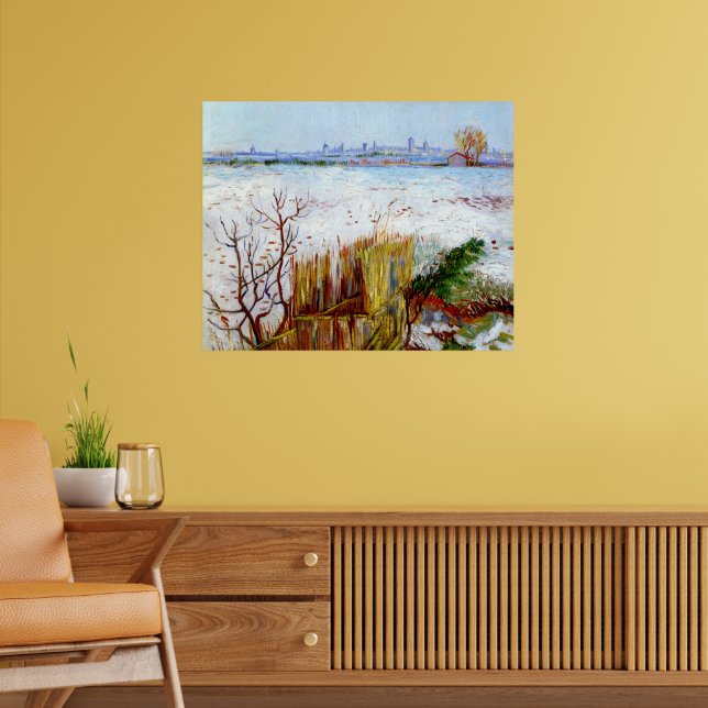 Poster Paisagem Van Gogh-Snowy com Arles em Segundo Plano (Sala de Estar 2)