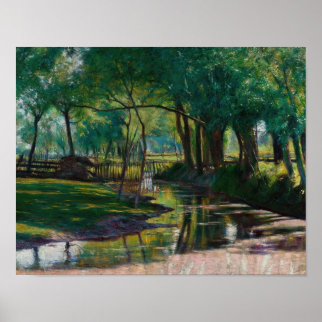 Poster Paisagem verde com ribeiro (1891) Wladyslaw Pod (Frente)