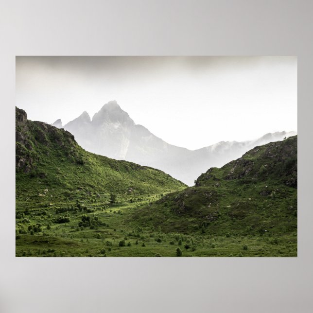 Poster Paisagem Verde do Lofoten (Frente)