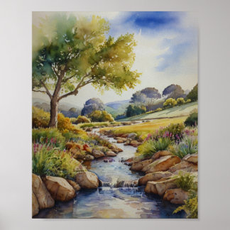 Poster Paisagem Watercolor Wall Art