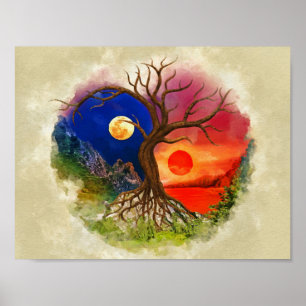 Poster Paisagem Yin Yang Tree