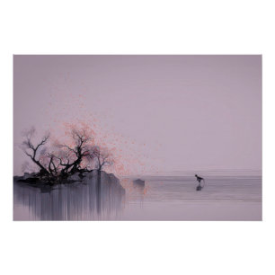 Pôster Paisagem Zen Minimalista