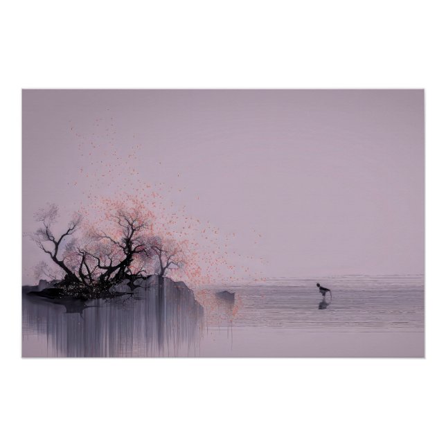 Pôster Paisagem Zen Minimalista (Frente)