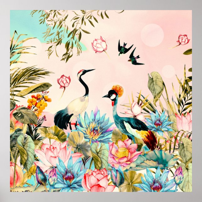 Poster Paisagens de aves no paraíso (Frente)