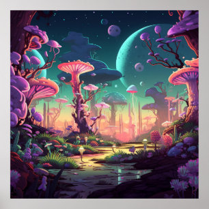 Poster Paisagens fantásticas e coloridas