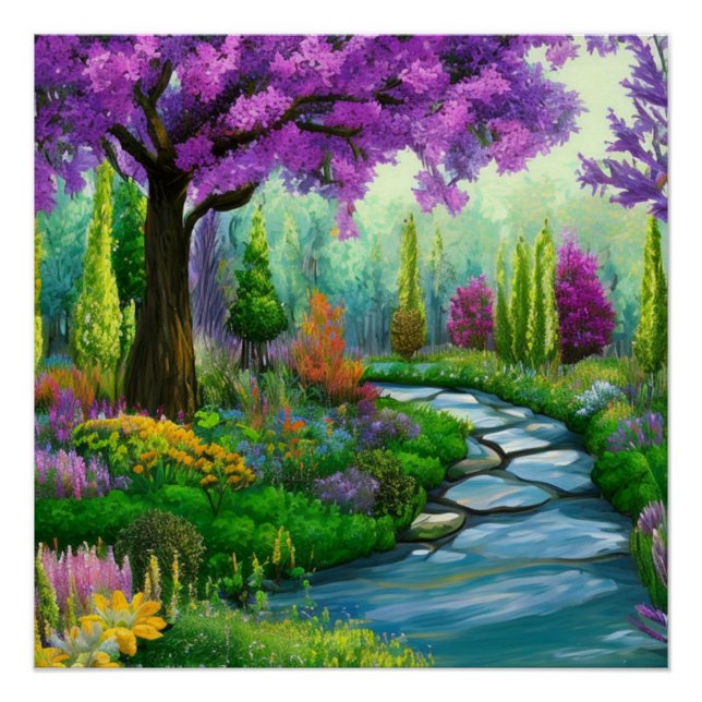 Pôster paisagens florestais inspiradoras (Frente)