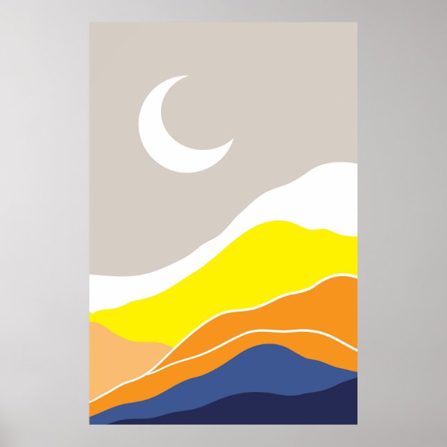 Poster Paisagens lunares abstratas (Frente)